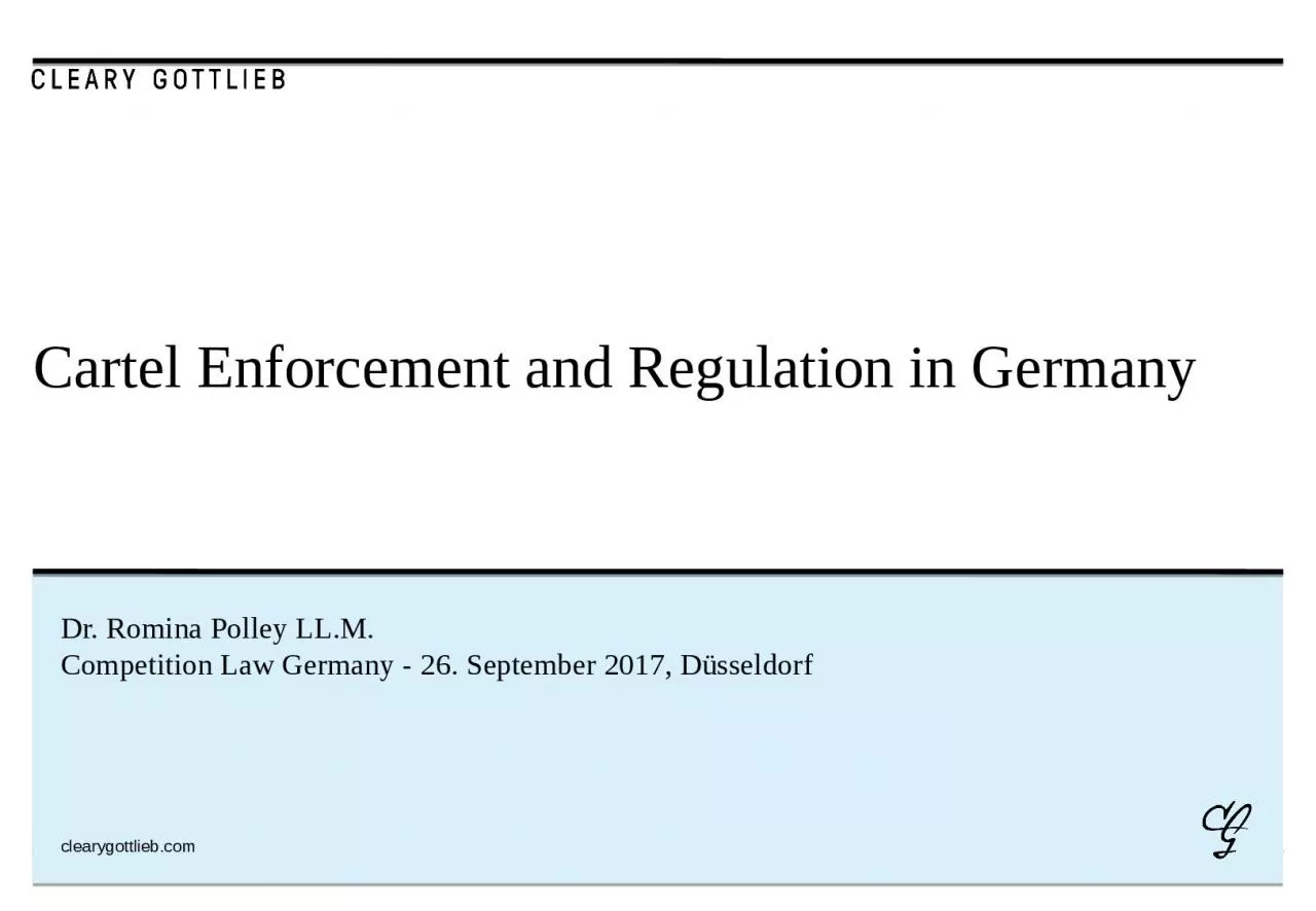 PPT-Cartel Enforcement and Regulation in Germany