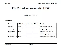 EDCA Enhancements for HEW