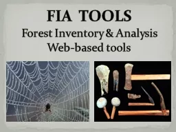 FIA  TOOLS Forest Inventory & Analysis