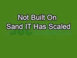 Not Built On Sand