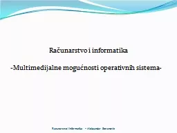 Ra čunarstvo i informatika