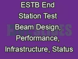 PPT-ESTB End Station Test Beam Design, Performance, Infrastructure, Status