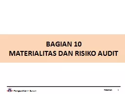 BAGIAN 10 MATERIALITAS DAN RISIKO AUDIT