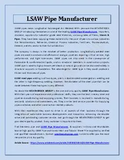 LSAW Pipe Manufacturer