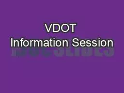 VDOT Information Session