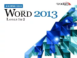 Word 2013 Level 2 Unit  1