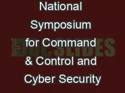 National Symposium for Command & Control and Cyber Security