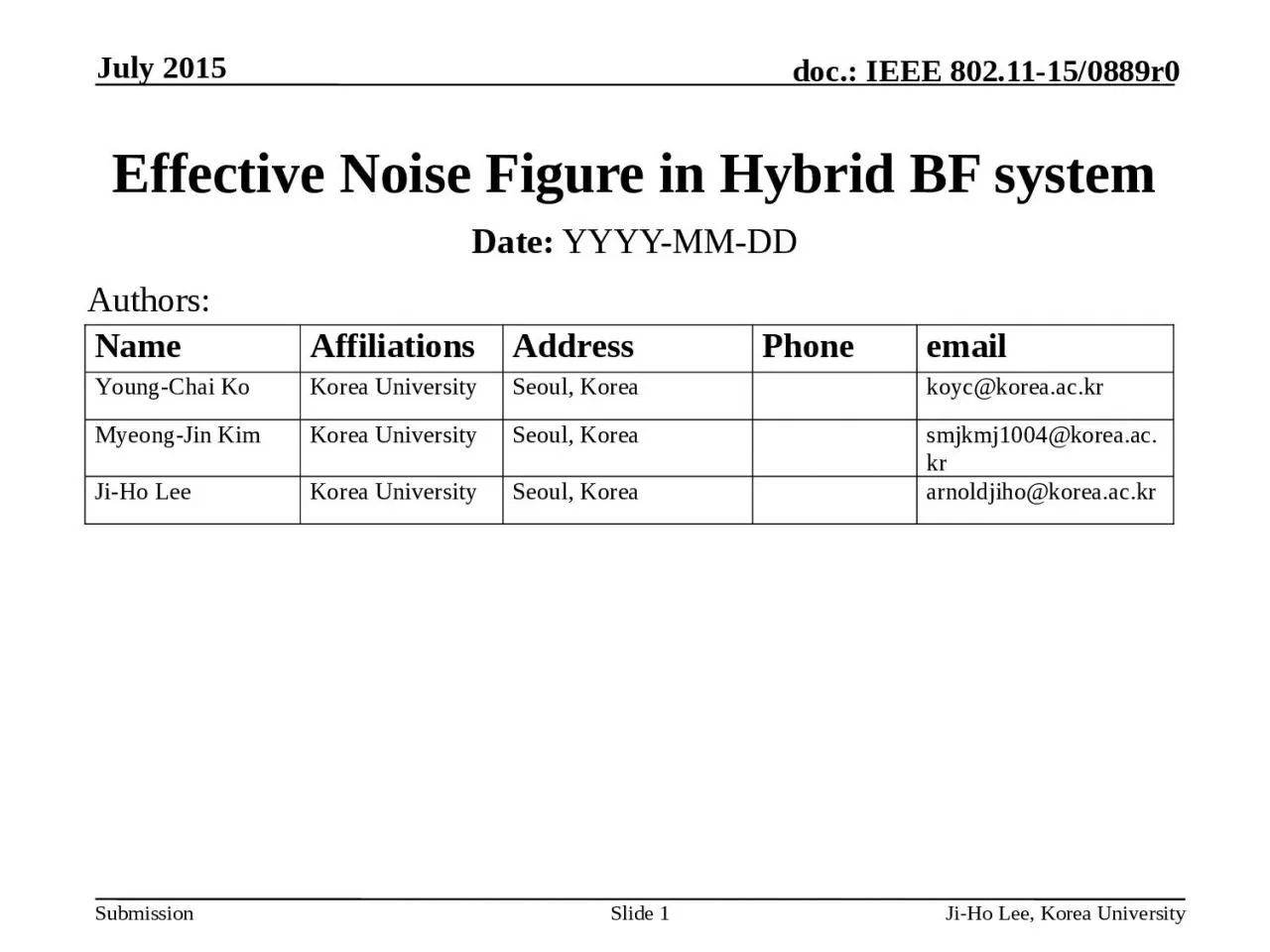 PPT-Effective Noise Figure in Hybrid BF system