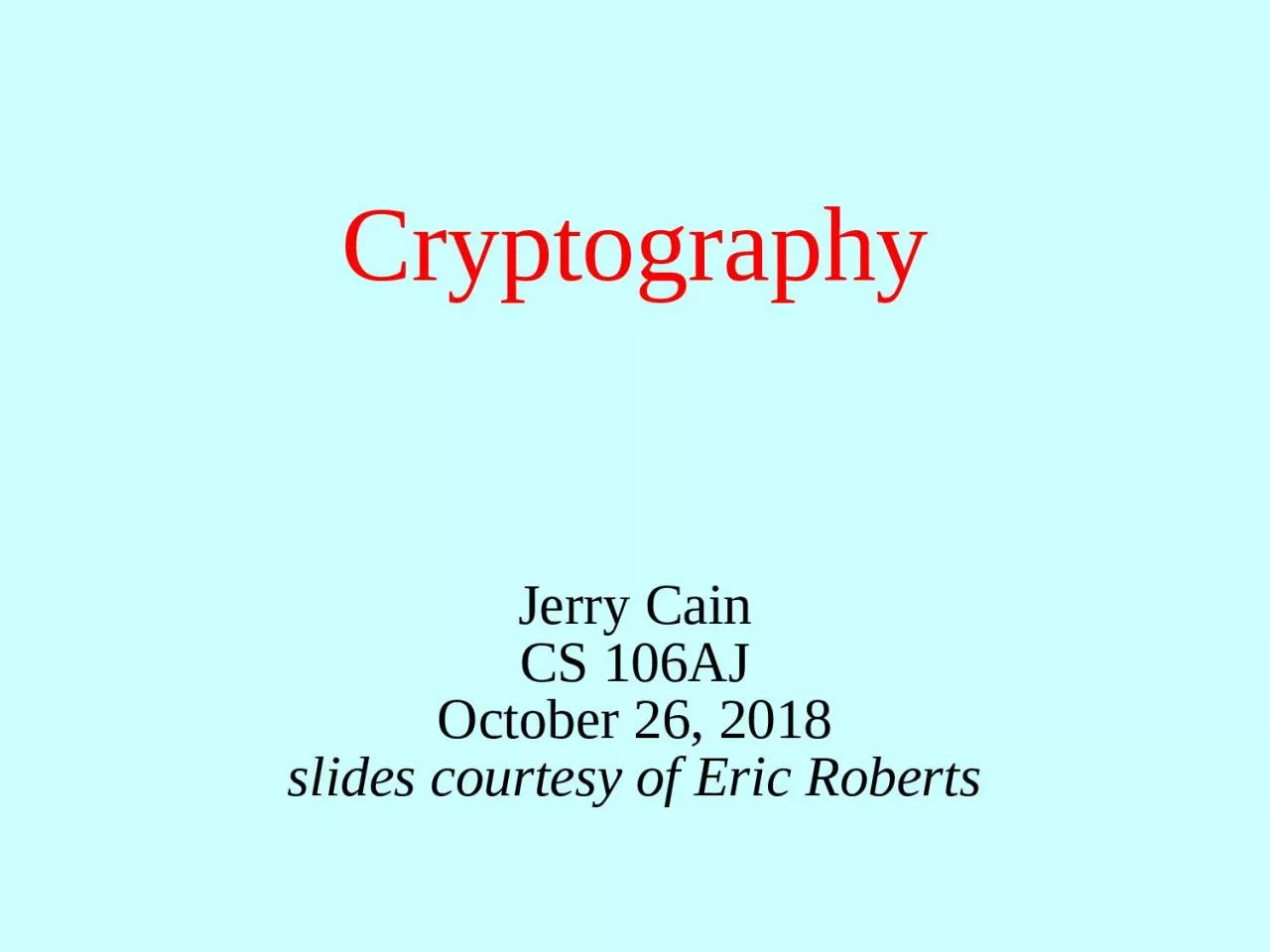 PPT-Cryptography