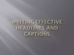 PPT-Writing Effective Headlines and captions