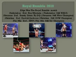 Royal Rumble 2010 .Edge Won The Royal Rumble match