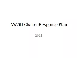 WASH Cluster Response Plan