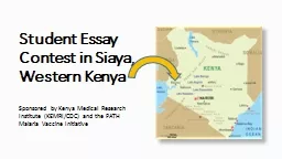 PPT-Student Essay Contest in Siaya, Western Kenya