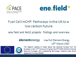 Fuel Cell  mCHP : Pathways in the UK to a low carbon future