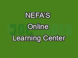 NEFA’S Online Learning Center