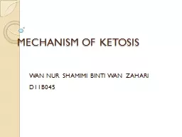 MECHANISM  OF KETOSIS WAN NUR SHAMIMI