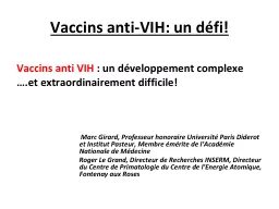 Vaccins anti-VIH: un défi!