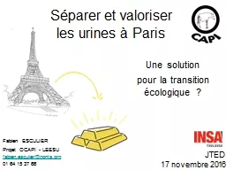 Séparer et valoriser les urines à Paris