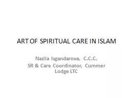 ART OF SPIRITUAL  CARE IN ISLAM