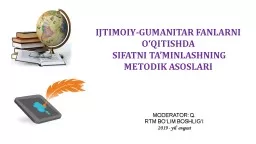 IJTIMOIY-GUMANITAR FANLARNI