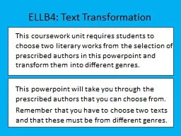 ELLB4: Text Transformation