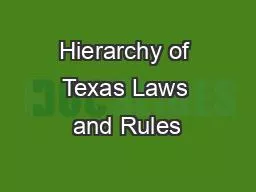 Hierarchy of Texas Laws and Rules