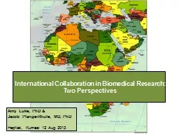 International Collaboration in Biomedical Research: