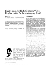 Electromagnetic Radiation from Video Display Units An
