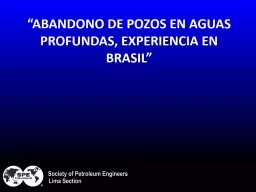 ABANDONO DE POZOS EN AGUAS PROFUNDAS, EXPERIENCIA EN BRASIL