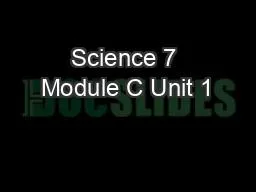 Science 7 Module C Unit 1