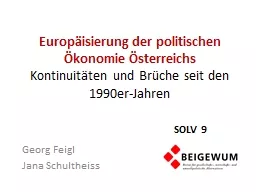 Europäisierung der politischen Ökonomie Österreichs