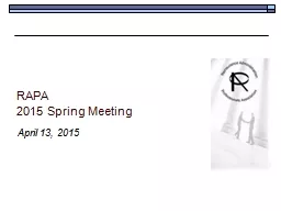 RAPA  2015 Spring Meeting