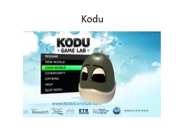 Kodu Today Introducing  Kodu