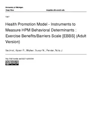 University of Michigan  Health Promotion Model  Instru