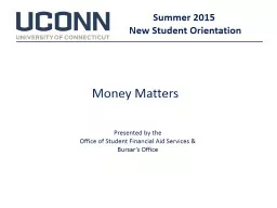 Money Matters Presented by the