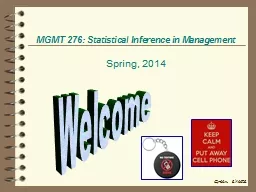 PPT-MGMT 276: Statistical Inference in Management