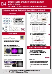 B4 Single crystal growth of tunable quantum spin systems