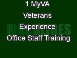 1 MyVA Veterans Experience Office Staff Training