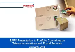 SAPO Presentation to Portfolio Committee on Telecommunications and Postal Services