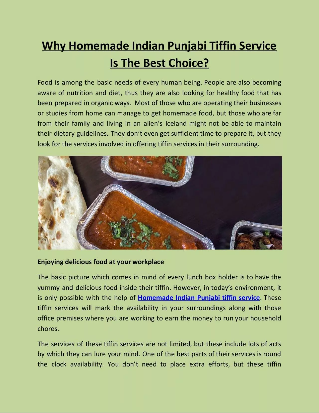 PDF-Why Homemade Indian Punjabi Tiffin Service Is The Best Choice?