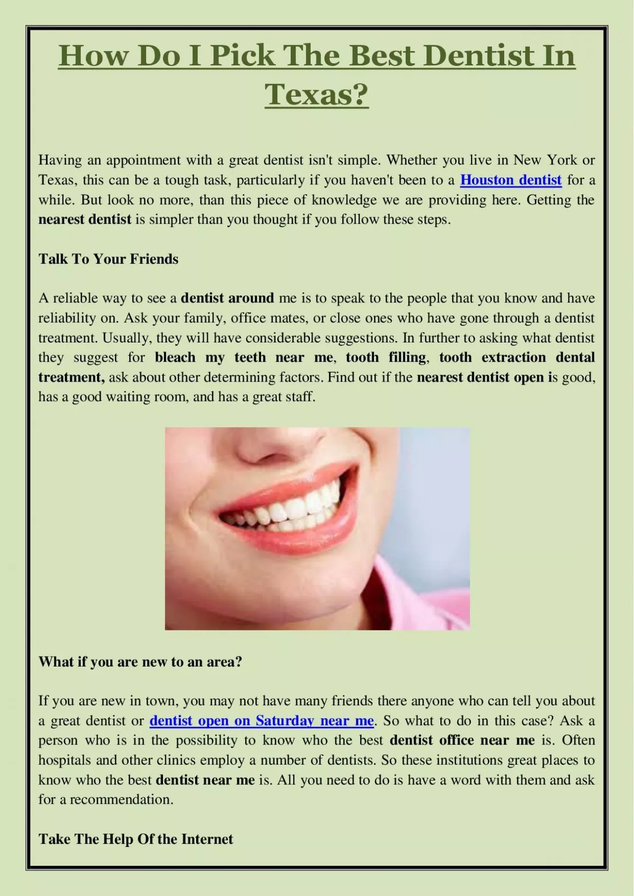 PDF-How Do I Pick The Best Dentist In Texas?