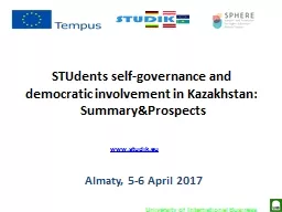 Almaty, 5-6 April 2017  STUd