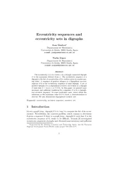 Eccentricity sequences and eccentricity sets in digrap