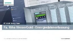 Fa. Riha  WeserGold  - Energiedatenerfassung