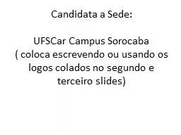 Candidata a Sede UFSCar Campus Sorocaba