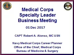 PPT-Medical Corps Specialty Leader