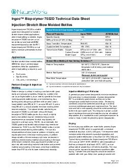 Ingeo Biopolymer D Technical Data Sheet Page  of  Ingeo and the Ingeo logo are trademarks