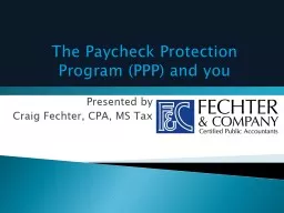 The Paycheck Protection Program (PPP) and you
