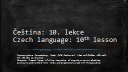 Čeština: 10. lekce Czech