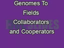 Genomes To Fields Collaborators and Cooperators